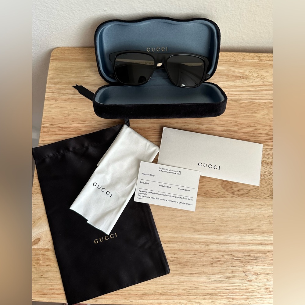 Gucci GG0687S - 002 Sunglasses Black w/Grey Polarized lens 57mm - NEW - Picture 9 of 15